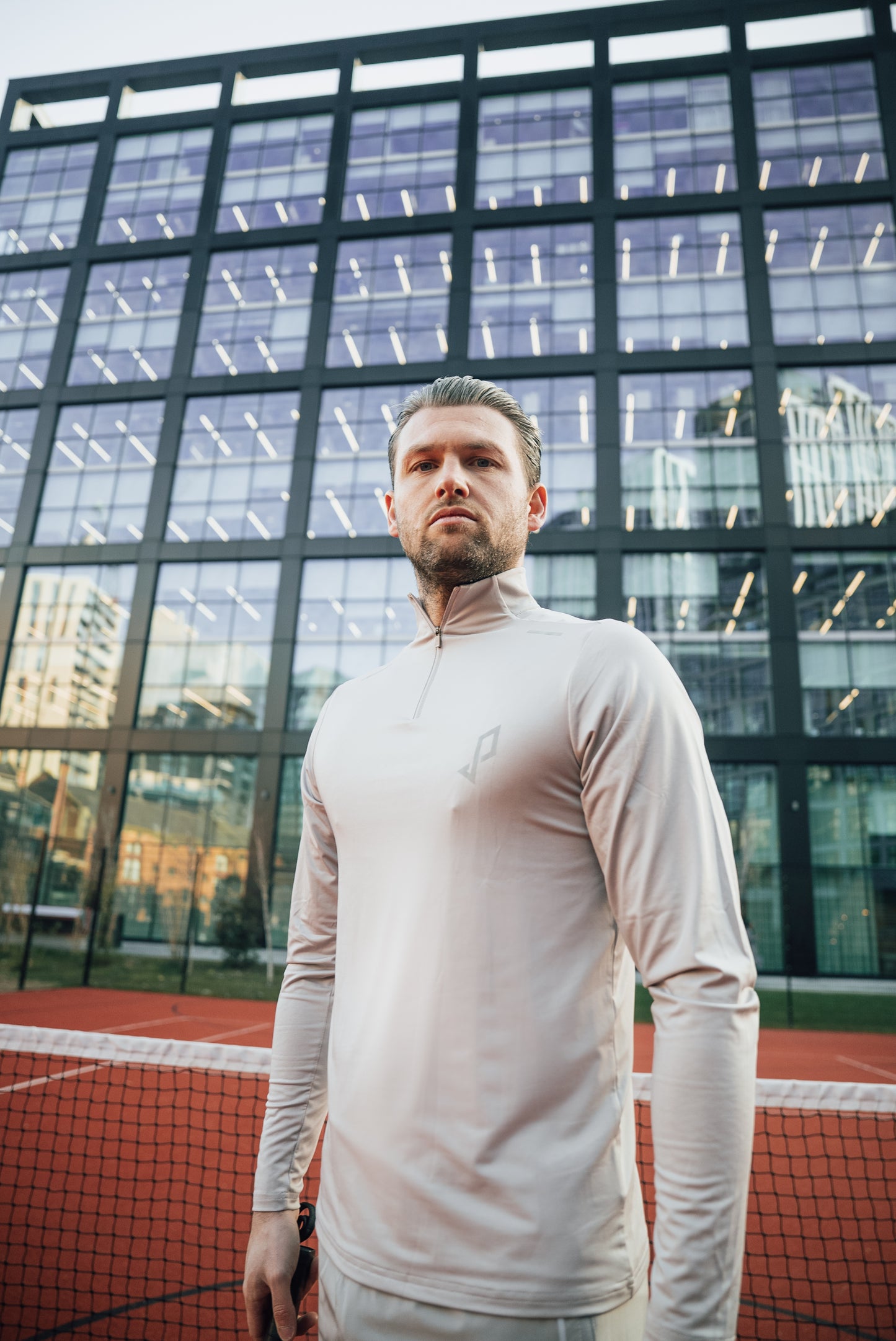 PDL Enrique Court Half Zip Clay Grey