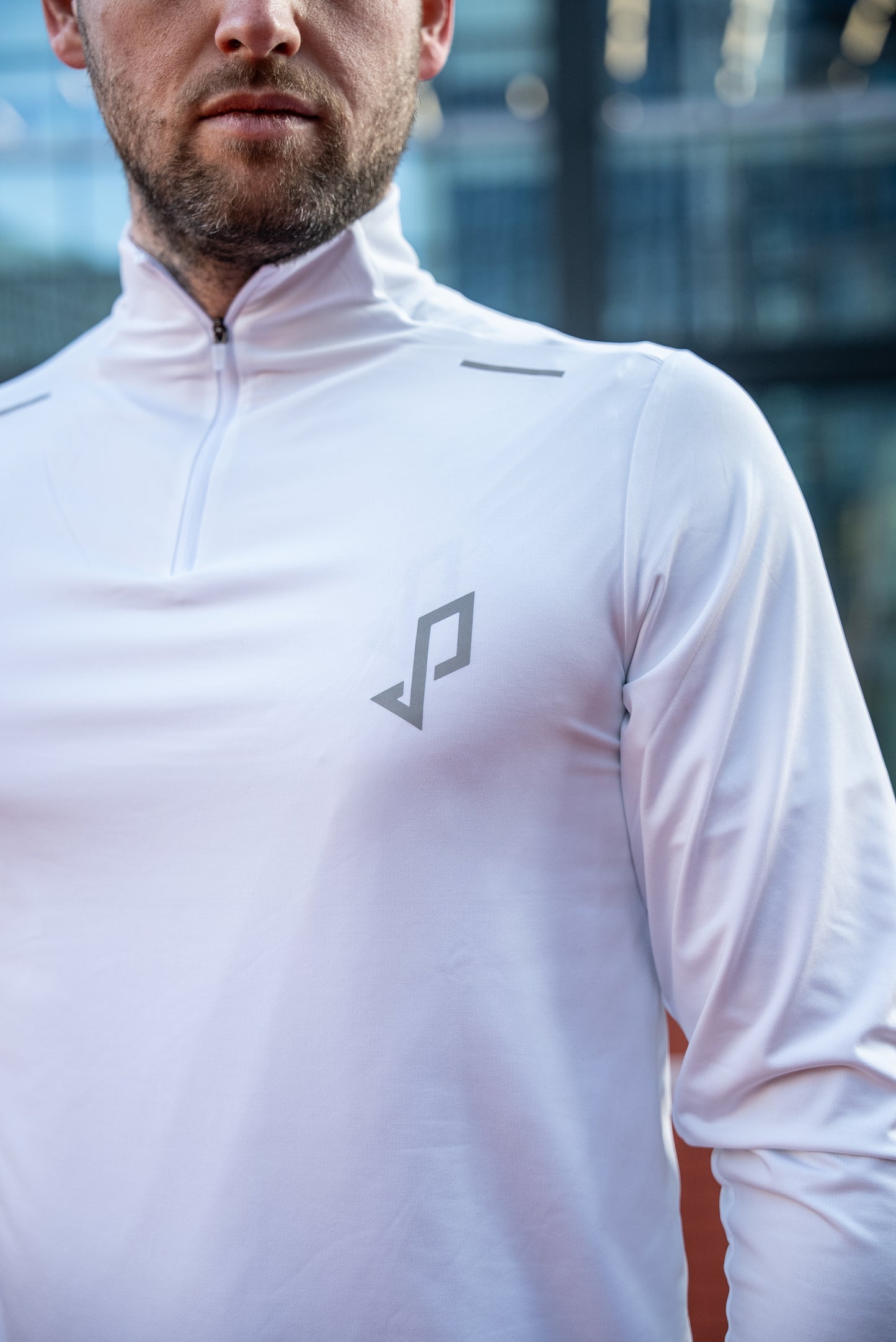 PDL Enrique Court Half Zip Glacier White