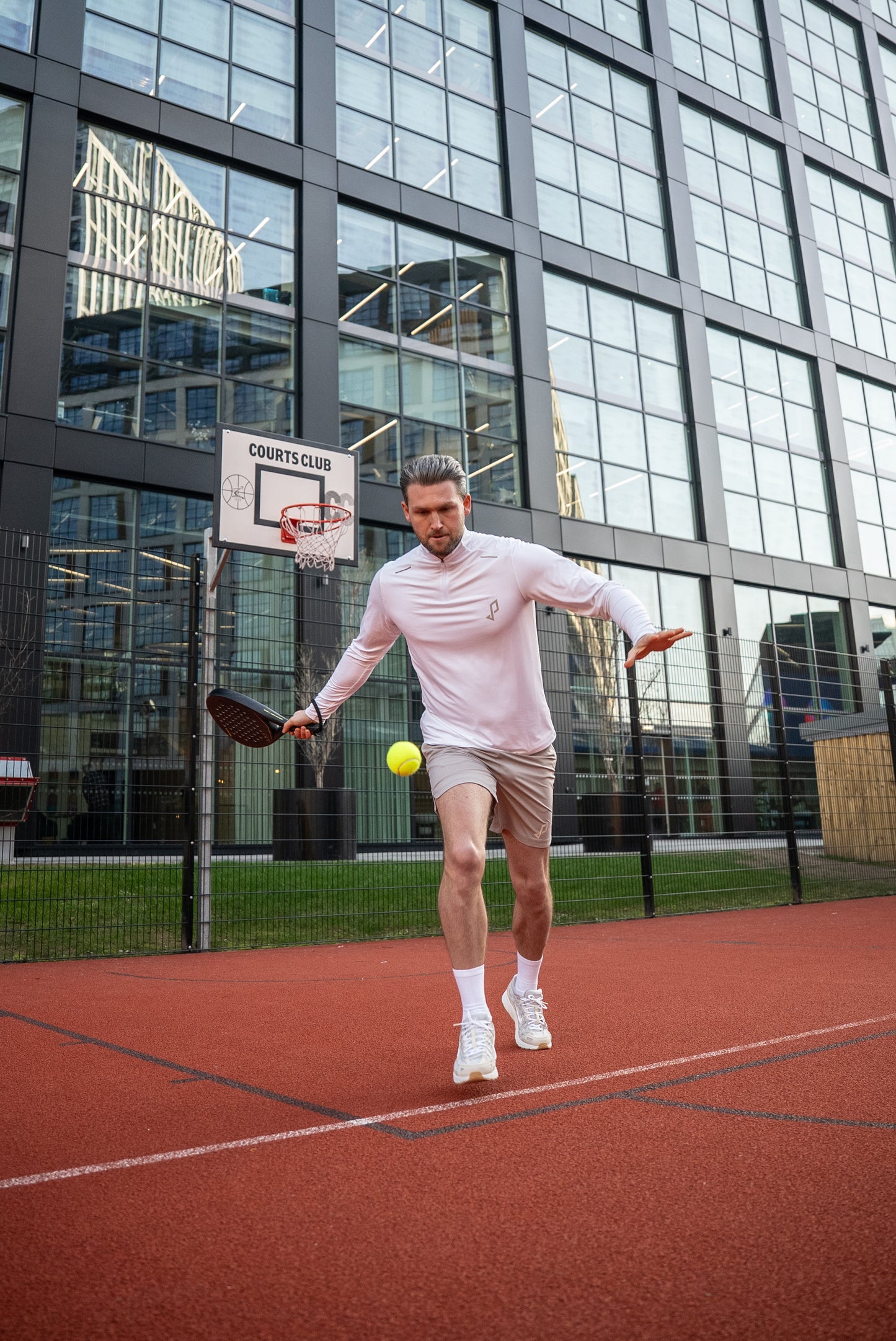 PDL Enrique Court Half Zip Glacier White